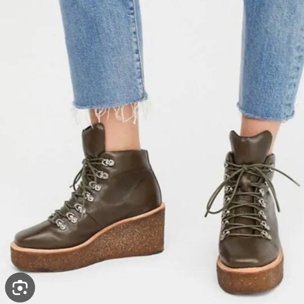 Jeffrey Campbell Free People Viajar Wedge Hiker green platform bohemian 7